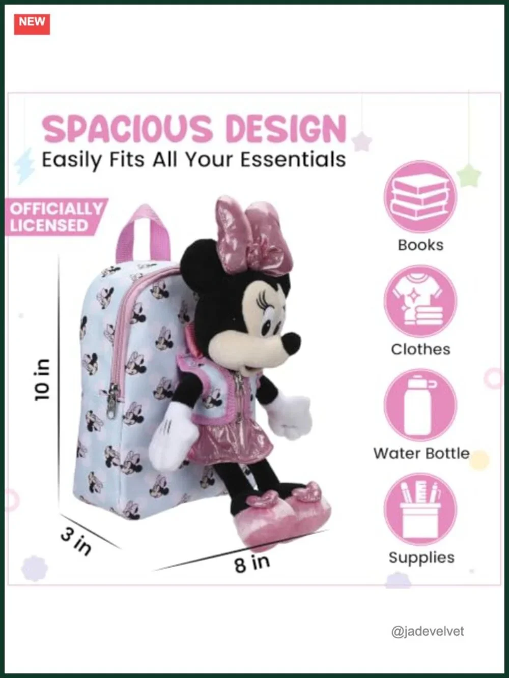 Disney Minnie Mouse Preschool Backpack with Plush Toy